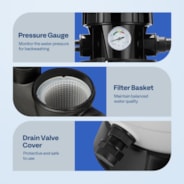 VIVOHOME 12 Inch Sand Filter Pump w/Timer, 2087 GPH Fits 7500 Gallons Above Ground Pool, 7-Way Valve 28.7 Pound Sand Capacity
