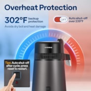 VIVOHOME Water Distiller Countertop 1.6 Gallon/6L 900W Distilled Water Machine with Smart Switch Purifier Filter for Home Office, Black