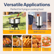 VIVOHOME 30 Qt. Aluminum Turkey Deep Fryer Pot with 10 Qt. Fish Fryer and 54,000 BTU Outdoor Propane Stove Burner Stand