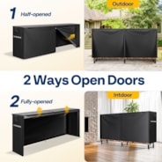 VIVOHOME 8ft Log Rack Cover, Heavy Duty 600D Oxford Outdoor Firewood Storage Cover with Zipper and Hook Loop Tape (Log Rack not Included)