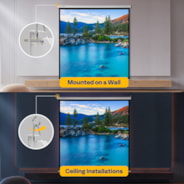 VIVOHOME 120 Inch Manual Pull Down Projector Screen, 1:1 HD Retractable Widescreen for Movie Home Theater Cinema Office Video Game