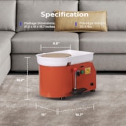 VIVOHOME 11Inch 28CM Electric Pottery Throwing Wheel with Bat Pin Holes, Ceramic Clay Wheel with Foot Pedal and Detachable Basin