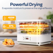 VIVOHOME Electric 5 Trays Food Dehydrator Machine with 72H Digital Timer and Temperature Control White