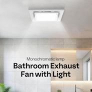 Bathroom Exhaust Fan with Light, 165CFM Shower Ventilation Exhaust Fan with 6500K LED Light Combo,Ceiling Mount w/ 4" Duct Hose 1.5 Sones Square Fan, Cool White Light