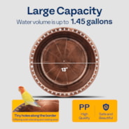 VIVOHOME Polyresin Bird Bath Bowl with Metal Stake, 29 Inch Height Outdoor Freestanding Birdfeeder, Capacity 1.4 Gallons, 5-Pronged Base, Bronze