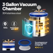 VIVOHOME 3 Gallon Vacuum Chamber And Vacuum Pump Set