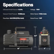 SPECSTAR HVAC Air Vacuum Pump 9.6 CFM Dual-Stage Rotary Vane