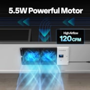 VIVOHOME 4" x 12" Opening Smart Vent Register Booster Fan with Intelligent Thermostat & 10-Speed Remote Control - 13.8" x 5.5" Vent Cover for Room, Floor, Wall - White