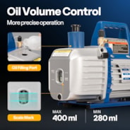 thumbnail image 2 of 3/4 HP 7.2 CFM 2-Stage HVAC Vacuum Pump & 4-Way AC Manifold Gauge Set With 5ft Hoses – 110V 2 of 3