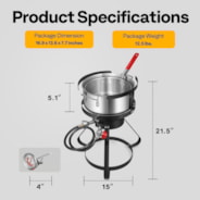 VIVOHOME 10 QT Fish Fryer Kit with Propane Burner