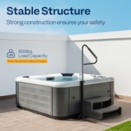 VIVOHOME 360 Rotatable Hot Tub Safety Handrail, Height Adjustable 34.7'' to 63'', Slide-Under Base Spa Step Handle 600 LBS Load/Rubber Sponge for Indoor Outdoor