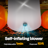 VIVOHOME 9FT Halloween Inflatable Yard Decor, Giant Ghost with 2 Pumpkin, Outdoor Blow Up with Built-in LED Light for Lawn, Garden, Party