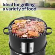 VIVOHOME 3-in-1 Vertical Charcoal Smoker, BBQ Smoker Grill with Built-in Thermometer, Air Vent, and 2 Access Doors, Idea for Parties, Backyard, Barbecues
