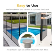 VIVOHOME Pool Fence 4FT x 12FT, 320GSM Teslin Mesh Removable Child Safety Pool Fence with Stainless Steel Tubes for Backyard Garden Pool Safety