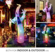 VIVOHOME 9FT Halloween Inflatable Yard Decor, Giant Color Changing Ghost, Outdoor Blow Up with Built-in LED Light for Lawn, Garden, Party