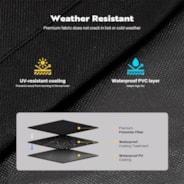 VIVOHOME 12ft Firewood Log Rack Cover, Heavy Duty 600D Oxford Outdoor Weather Resistant Fire Wood Storage Holder Cover with Zipper and Hook Loop Tape