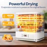 VIVOHOME Electric 8 Trays Food Dehydrator with 72H Digital Timer and Temperature Contro White