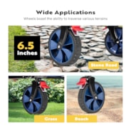 VIVOHOME 200L Collapsible Wagon 300lbs Heavy Duty Folding Utility Garden Cart Foldable Beach Wagons Large Capacity for Camping Picnic - Blue