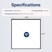 VIVOHOME 120 Inch Manual Pull Down Projector Screen, 1:1 HD Retractable Widescreen for Movie Home Theater Cinema Office Video Game