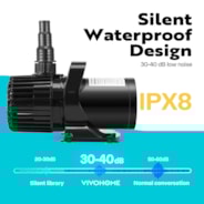 VIVOHOME 100W 1600GPH Submersible Water Pump with 180° Seamless Adjustable Nozzle and Barrier Bag for Koi Pond Waterfall Fountains Fish Tank