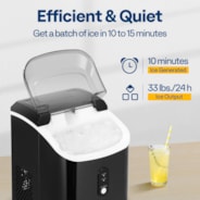 VIVOHOME Countertop Nugget Ice Maker Machine With Hand Scoop 10 Ice Bags 33lbs/Day,Black
