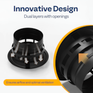 8" Cone Top Chimney Cap with Screen, Fireplace Round Chimney Cover, Galvanized Steel Exhaust Rain Caps for Outside, Easy to Install Flue Cap, Black