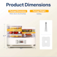 VIVOHOME Electric 5 Trays Food Dehydrator Machine with 72H Digital Timer and Temperature Control White