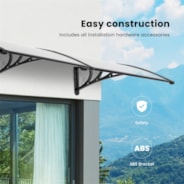 VIVOHOME Polycarbonate Window Door Awning Canopy Transparent with Black Bracket 40 Inch x 40 Inch
