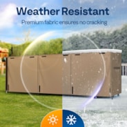 VIVOHOME 12ft Firewood Log Rack Cover, Heavy Duty 600D Oxford, Double Layer Outdoor Weather Resistant Fire Wood Storage Holder Cover with Zipper and Hook Loop Tape, Brown