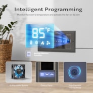 VIVOHOME Quiet Register Booster Fan 4'' x 10'' with Intelligent Thermostat 10-Speed Control, Heating Cooling AC Vent Booster Fan, Smart Register Vent for Room Floor Wall, Gray