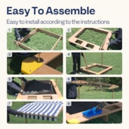 VIVOHOME 47.6 Inch x 46.5 Inch Wooden Sandbox with 2 Plastic Side Containers, Kids Sandbox with Rotatable UV-Resistant Canopy for Home Backyard Beach Outdoor