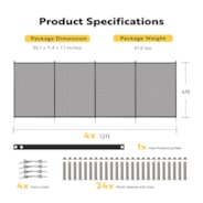 VIVOHOME Pool Fence 4FT x 48FT, 320GSM Teslin Mesh Removable Child Safety Pool Fence with Stainless Steel Tubes for Backyard Garden Pool Safety