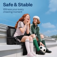 VIVOHOME Stadium Seats with Back Support and Cushion, 2 Pack Portable Bleacher Chairs with Cup Holder, Storage Bags and Shoulder Strap, Comfortable for Various Sports Events, Black and Gray