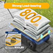 VIVOHOME Steel Garden Cart Heavy Duty 880 Lbs Capacity Folding Utility Wagon with Removable Sides and 10 inch Wheels (Yellow)