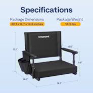 VIVOHOME Portable Bleacher Chairs with Cup Holder and Shoulder Strap