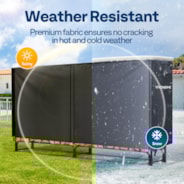 VIVOHOME 8ft Log Rack Cover, Heavy Duty 600D Oxford Outdoor Firewood Storage Cover with Zipper and Hook Loop Tape (Log Rack not Included)