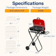 VIVOHOME 18 Inch Portable Charcoal Grill, Foldable Barbecue Grill with Heat-resistant Enamel Coating Lid, Outdoor Charcoal Smoker for Backyard, Camping and Picnics