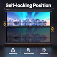 VIVOHOME 100 Inch Manual Pull Down Projector Screen, 16:9 HD Retractable Widescreen for Movie Home Theater Cinema Office Video Game, Black