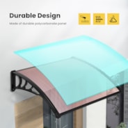 VIVOHOME Polycarbonate Window Door Awning Canopy Brown with Black Bracket 40 Inch x 160 Inch