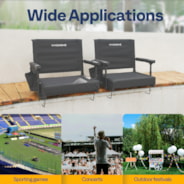 VIVOHOME 2 Pack Portable Stadium Seats with Back Support and Cushion Gray