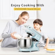 VIVOHOME Countertop Tilt-Head 10 Speed 6 Quart Stand Mixer Blue
