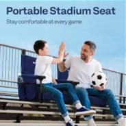 VIVOHOME Stadium Seats with Back Support and Cushion, 2 Pack Portable Bleacher Chairs with Cup Holder and Shoulder Strap