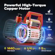 VIVOHOME 110V 1/4 HP 3.5CFM Single Stage Rotary Vane Air Vacuum Pump and AC Manifold Gauge Set Kit with Thermometer for R134a R12 R22 R502 R410a HVAC Air Conditioning Refrigeration Recharging Red