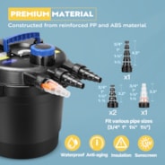 VIVOHOME Bio Pressure Pond Filter with 13W Light, Max. Flow 2380GPH Suitable for Koi Ponds up to 800 Gallons or Ornamental Ponds up to 1600 Gallons