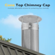 VIVOHOME 12" Cone Top Chimney Cap with Screen, Round Roof Rain Chimney Cover, Galvanized Steel Fireplace Exhaust Cap, Adjustable Roof Cap for Vent