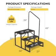 VIVOHOME RV Steps with Handrail, 3 Steps Mobile Home Ladder Portable Stairs for RV, Hot Tub, Outdoor Spa