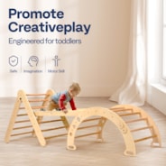 VIVOHOME 8 in 1 Pikler Triangle Set Wooden Climbing Toys for Toddlers Montessori Climbing Set Indoor Play Gym for Kids