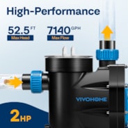 VIVOHOME 2.0 HP Powerful Self Primming 7140 GPH Swimming Pool Pump w/Timer for Inground Pool 1.5" & 2.0'' PVC Pipe Fittings 115V Energy Saving w/Strainer Basket