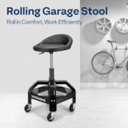 VIVOHOME Adjustable Garage Stool with Wheels with Tool Tray Storage and Wheels