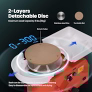 VIVOHOME 11Inch 28CM Electric Pottery Throwing Wheel with Bat Pin Holes, Ceramic Clay Wheel with Foot Pedal and Detachable Basin